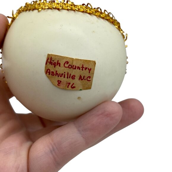 VTG Raggedy Ann Christmas ornament open egg handcrafted 70s - Picture 7 of 9